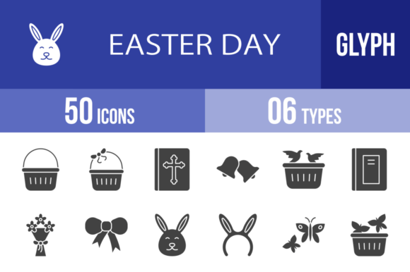 50 Easter Day Glyph Icons
