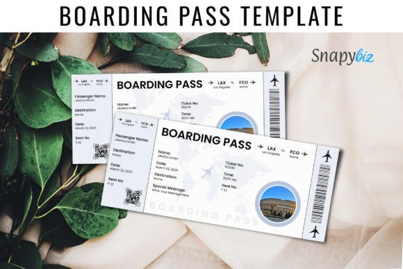 Boarding Pass, Canva Templates