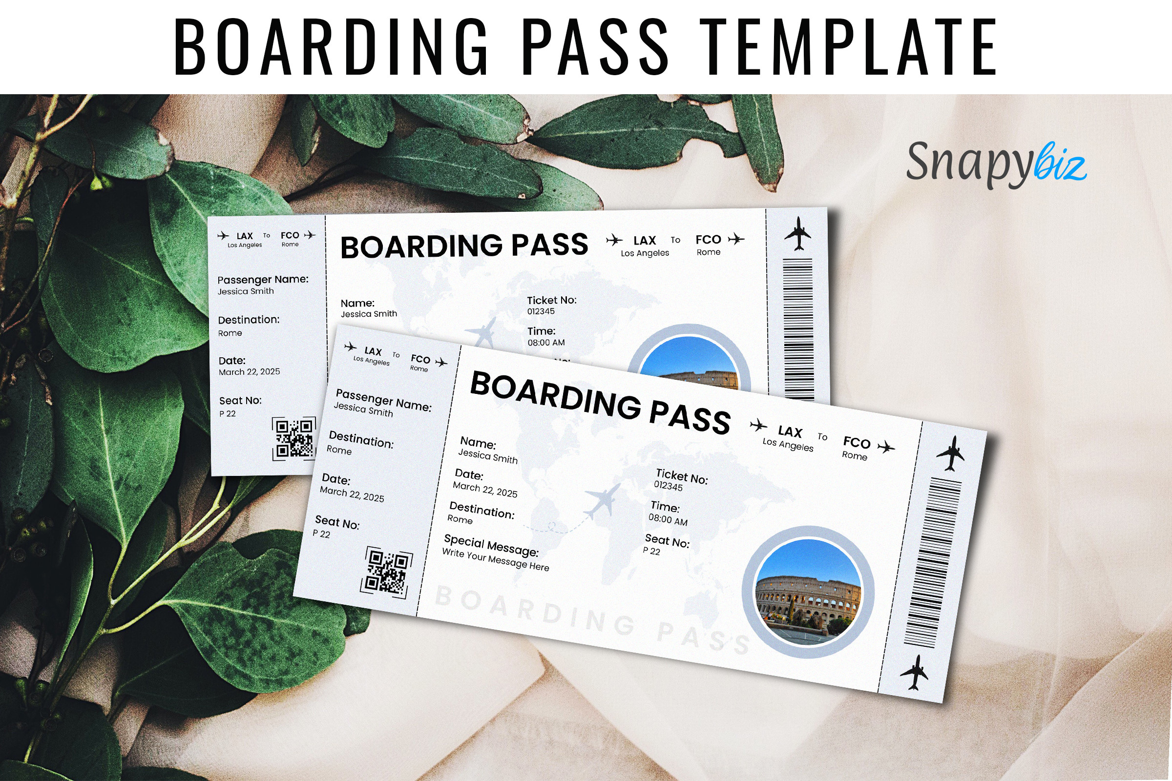 Boarding Pass, Canva Templates