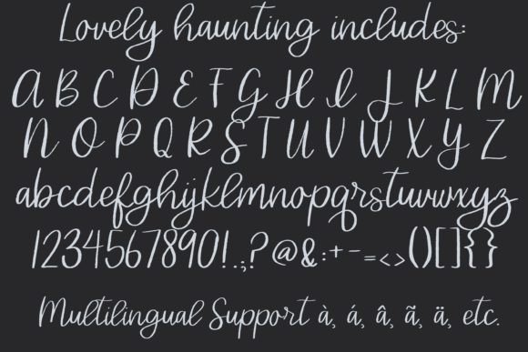 Lovely Haunting Font PNG with transparent background - Preview 1