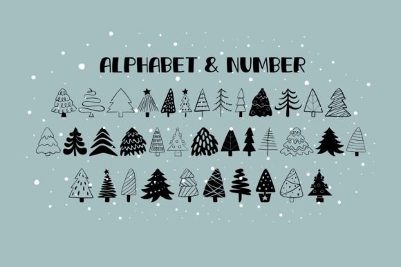 Pine Font PNG with transparent background - Preview 1