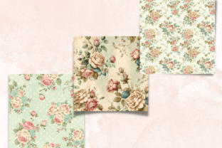 Vintage Shabby Chic Floral Digital Paper Graphic by ...