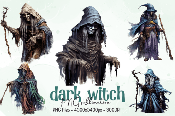 Dark Witch Sublimation Clipart Graphic Illustrations By Artistry Alley