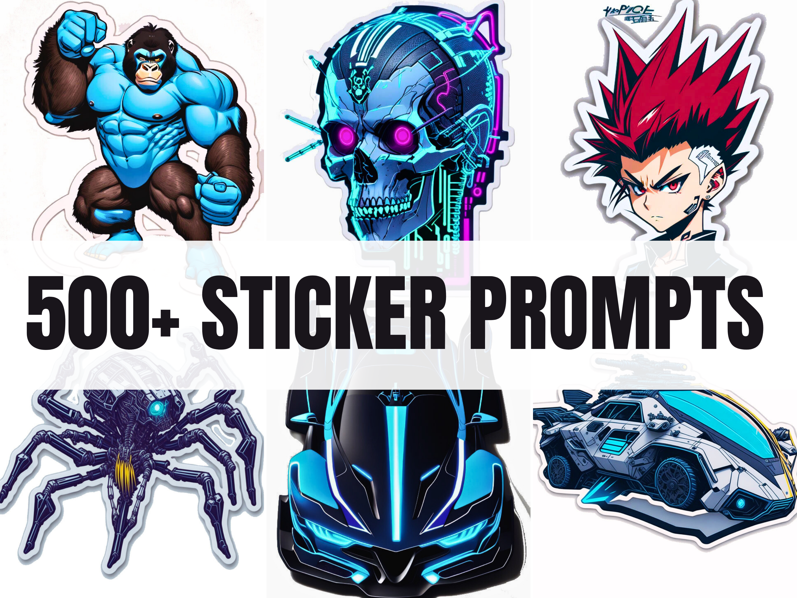 500+ Trendy Stickers Midjourney Prompts Graphic by Artistic Revolution ...