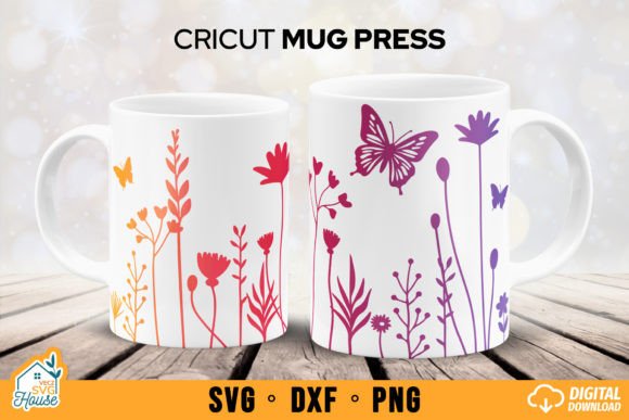 Cricut Mug Press Flowers Svg Wildflower Graphics