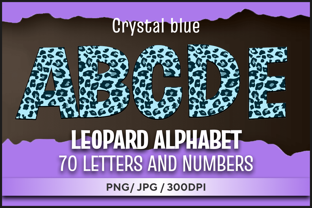 Crystal Blue Leopard Alphabet Graphic by fromporto · Creative Fabrica