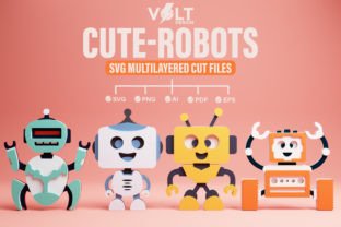 Cute Robot 3D SVG Multilayered || Bundle