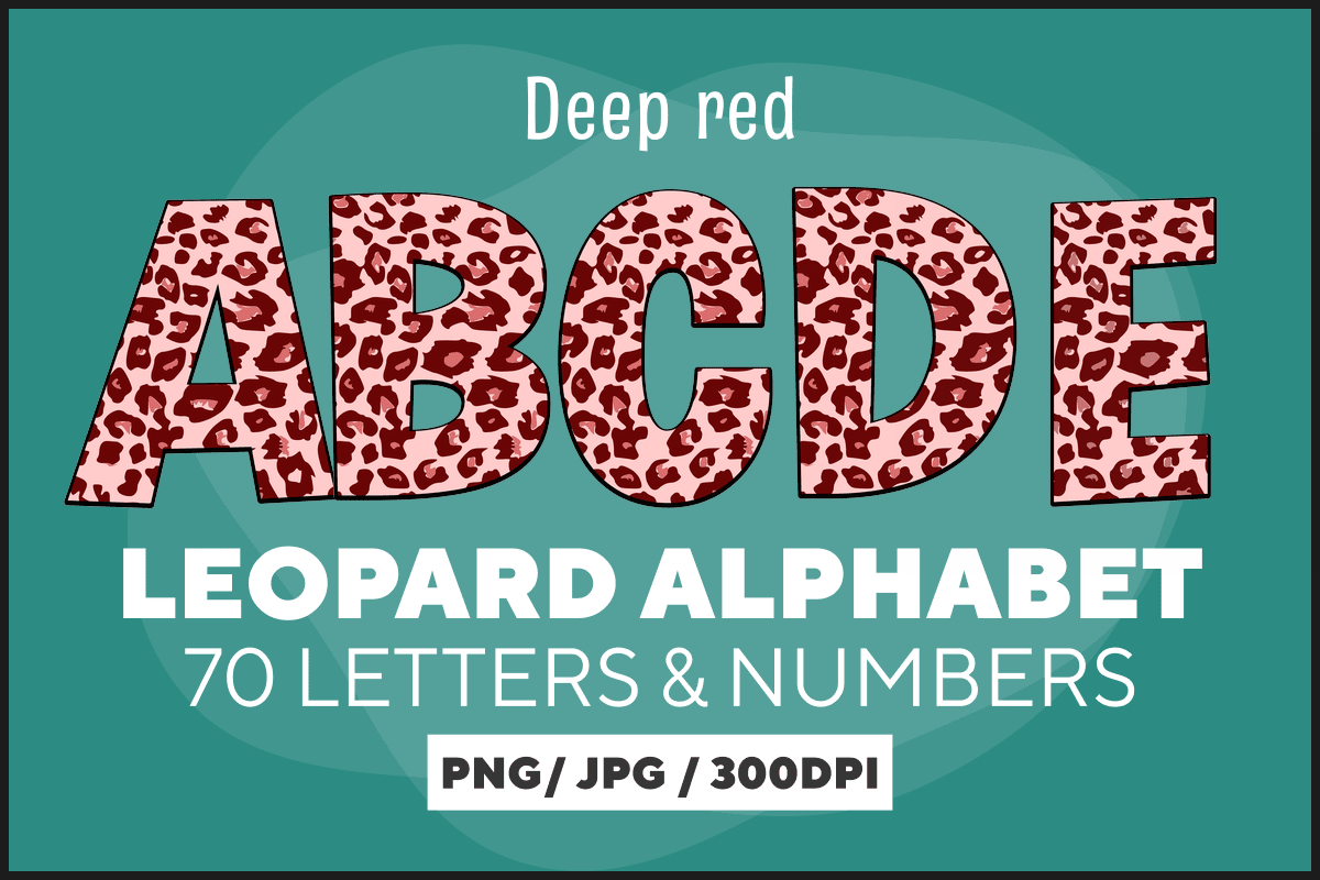 Deep Red Leopard Deep Red Leopard Alphabet Graphic by fromporto · Creative Fabrica