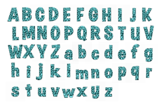 Electric Blue Leopard Alphabet Graphic by fromporto · Creative Fabrica