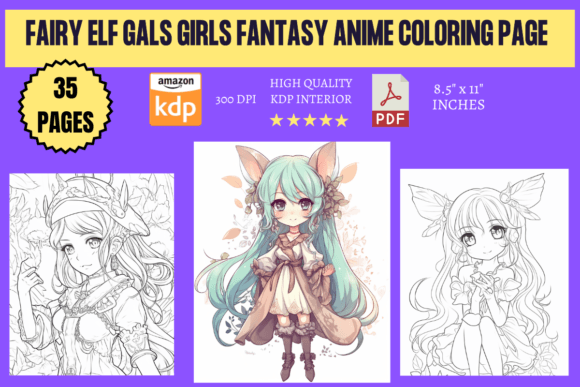 Fairy Elf Gals Girls Fantasy Anime Color