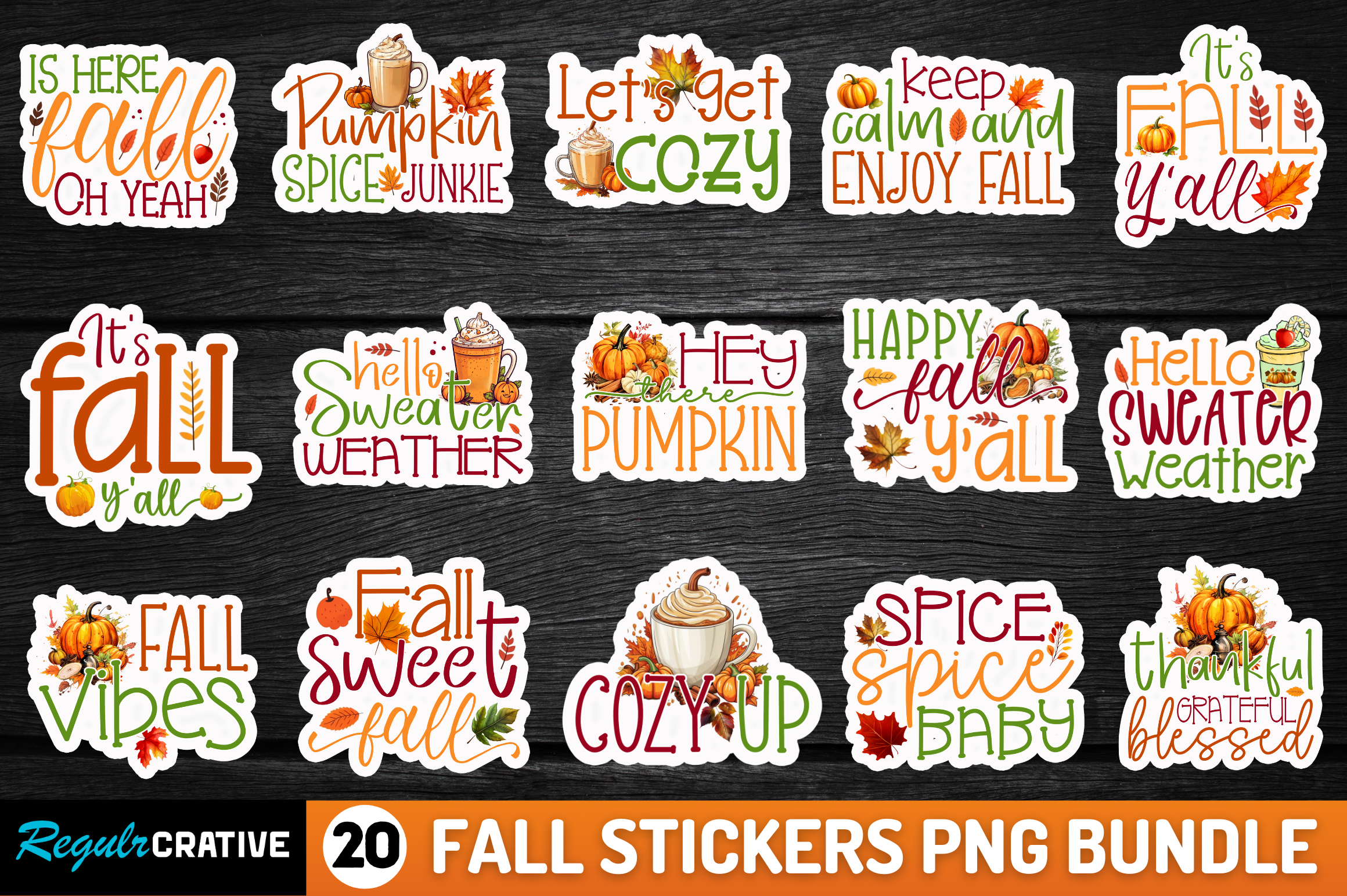 Fall Stickers Bundle,pumpkin Stickers