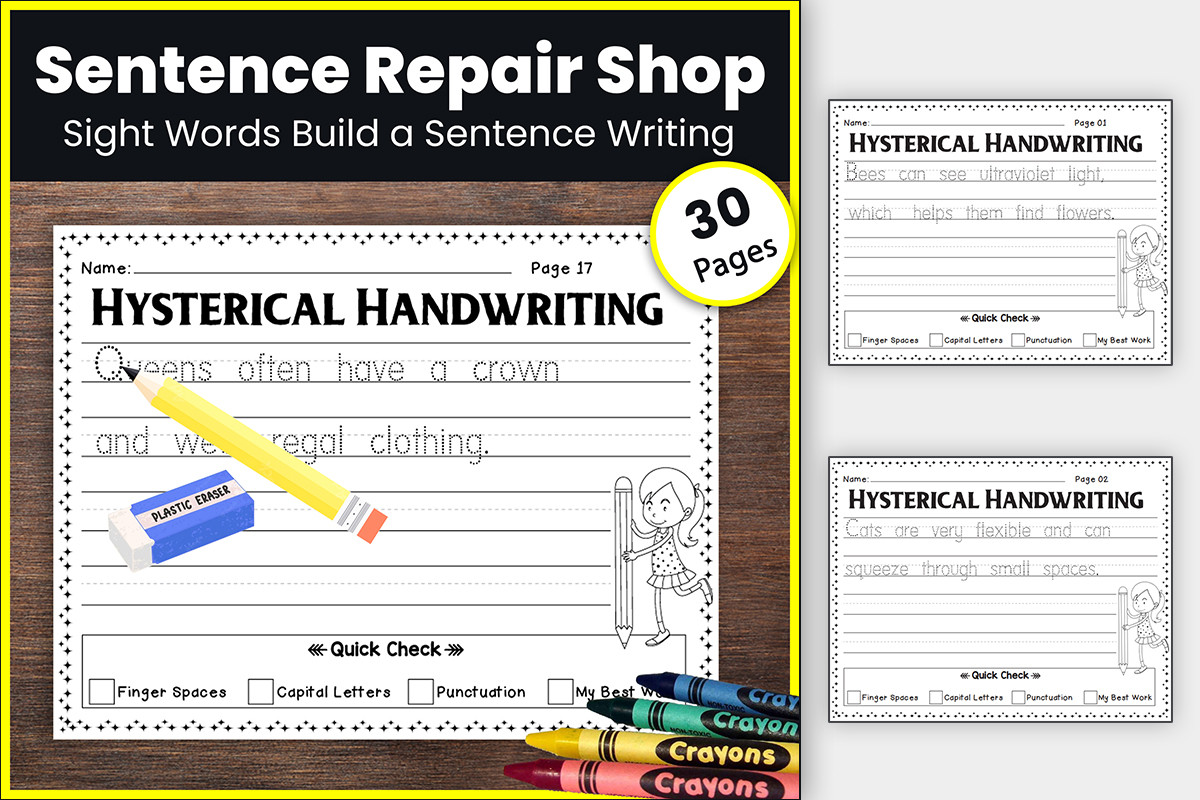 Silly Handwriting Worksheets Fun Writing Graphic by TheStudyKits ...