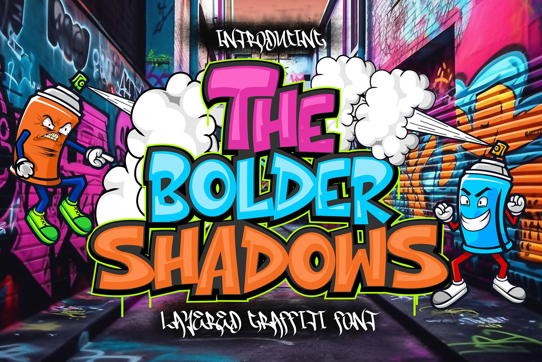 The Bolder Shadow preview, urban graffiti layered 3D