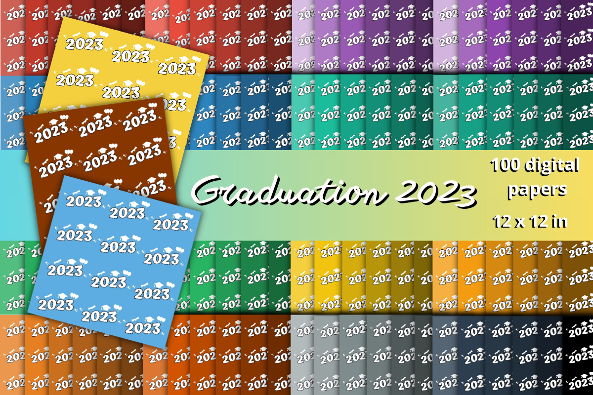 100 Graduation 2023 Digital Papers Graphic by lam designs · Creative ...
