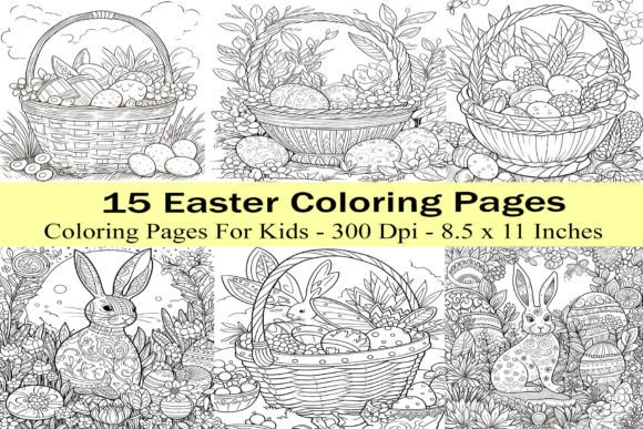 Easter Coloring Pages for Kids Graphic by BonaDesigns · Creative Fabrica