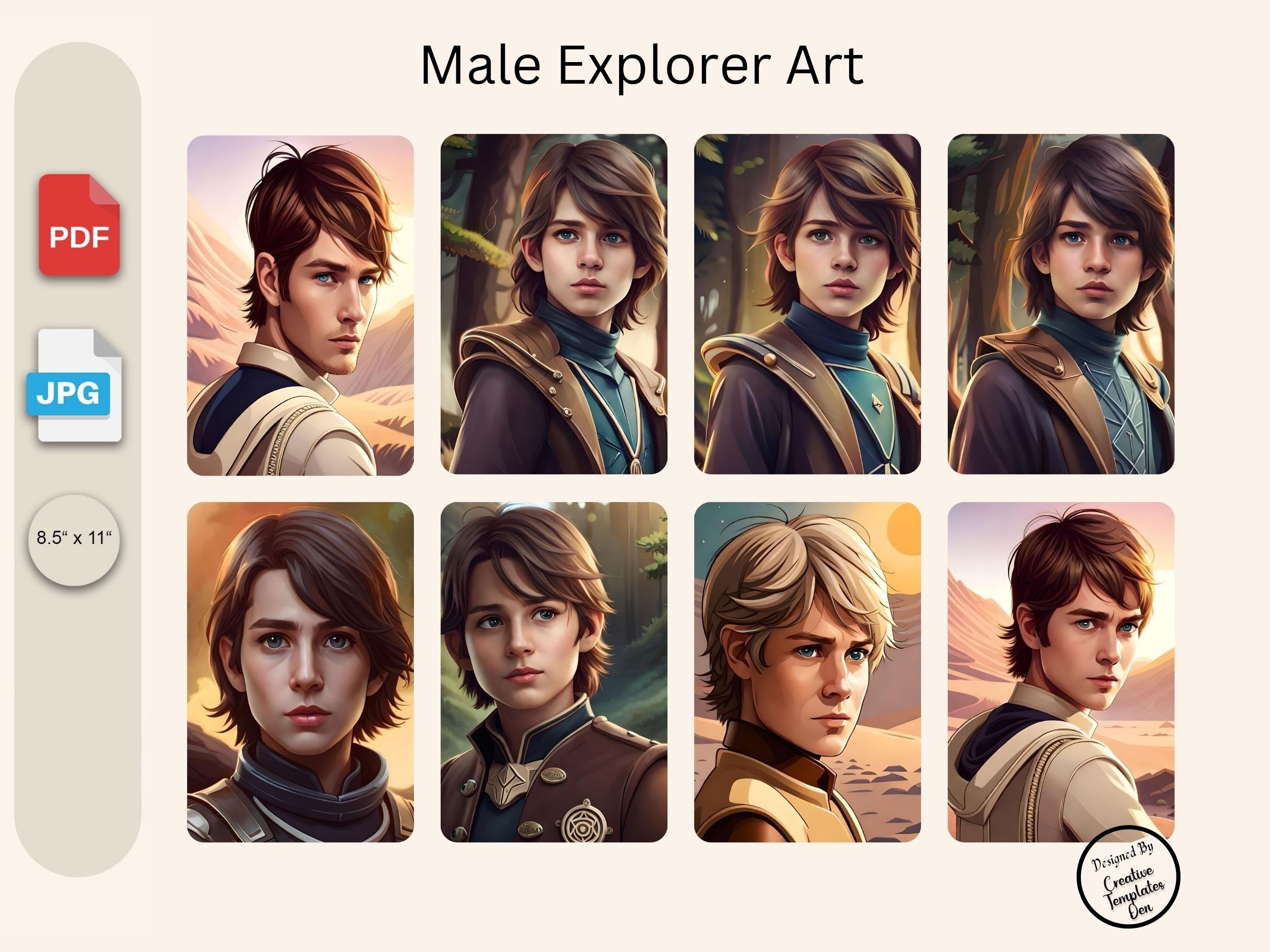 Explorers Graphip Design Male Explorers Illustrations Graphic by Creative Templates Den ...