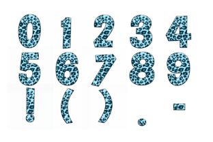 Maximum Blue Leopard Alphabet Graphic by fromporto · Creative Fabrica