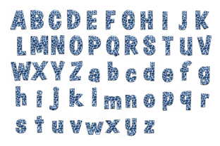 Metallic Blue Leopard Alphabet Graphic by fromporto · Creative Fabrica