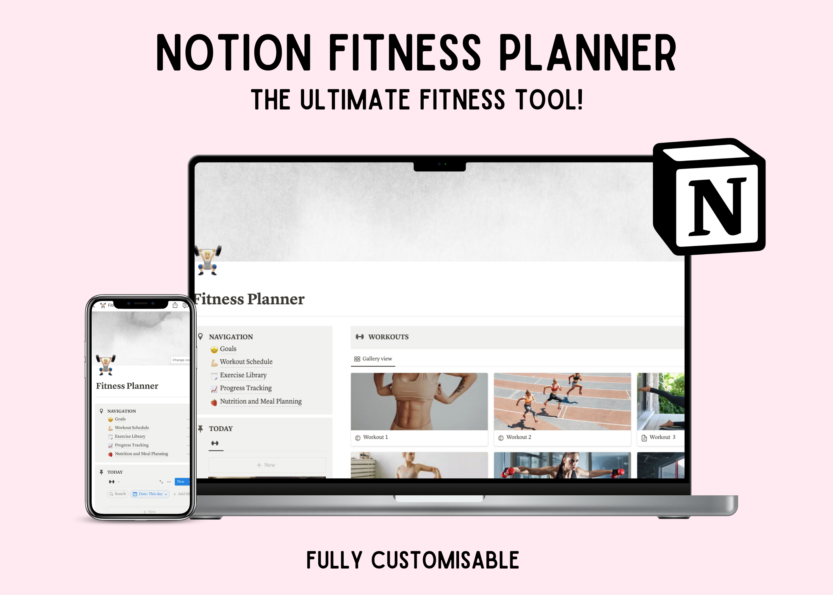Notion Fitness Planner Template Graphic by stormdigitalco · Creative ...