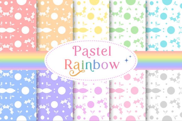 PASTEL RAINBOW Digital Paper Pack Graphic by Finiolla Design · Creative ...