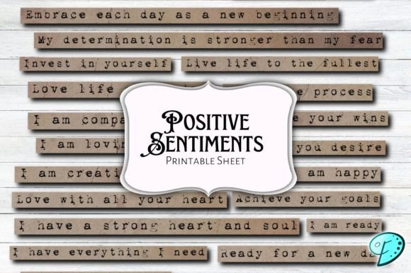 Positive Sentiments Printable Pages