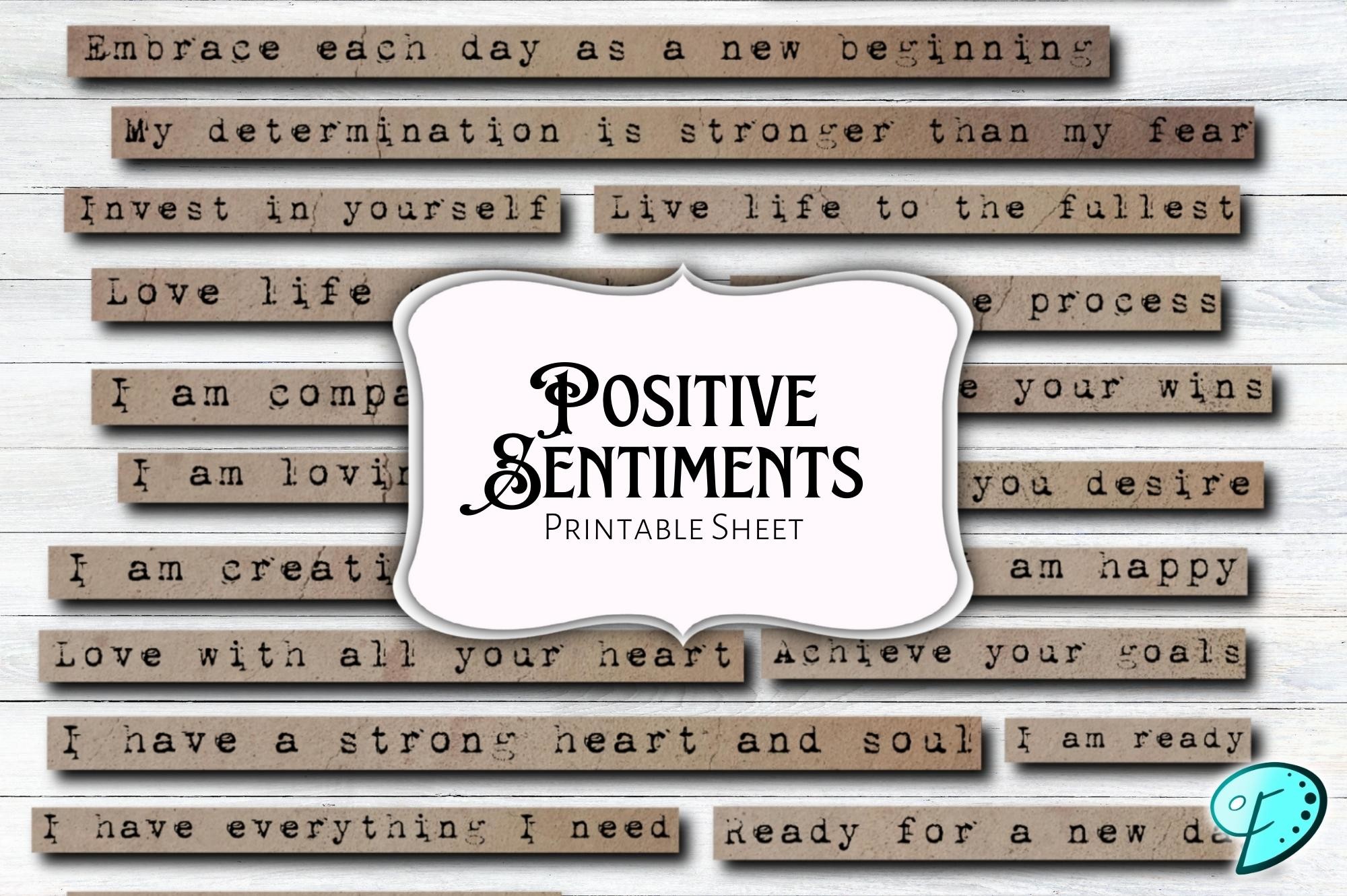 Positive Sentiments Printable Pages