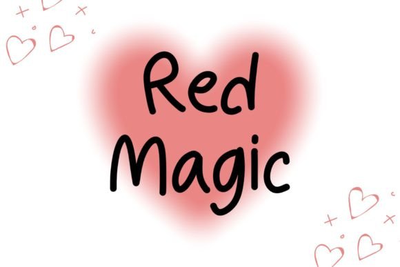 Red Magic Font PNG with transparent background - Preview 4