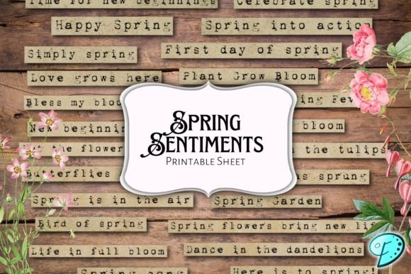 Spring Sentiments Printable Pages