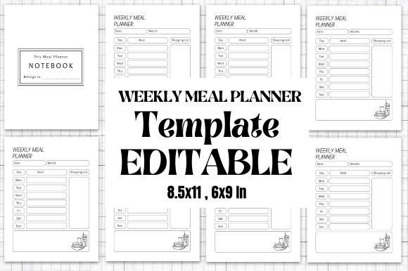 Weekly Meal Planner Editable in Canva