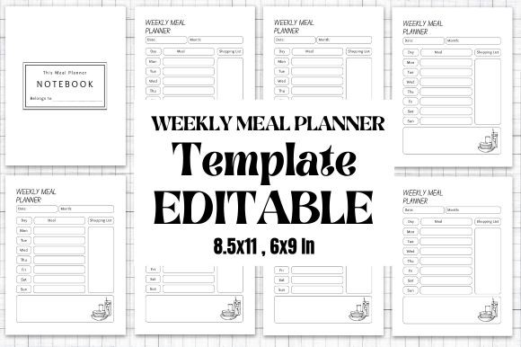 Weekly Meal Planner Editable in Canva