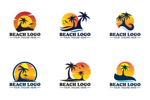 Beach Logo Design Vector Template