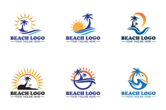 Beach Logo Design Vector Template