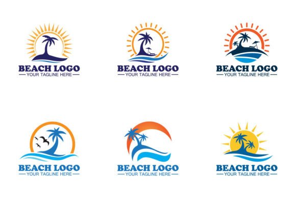 Beach Logo Design Vector Template