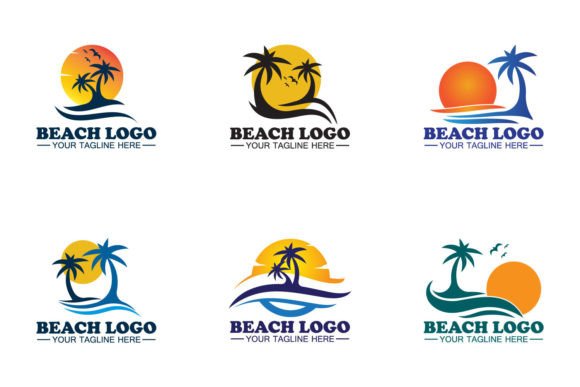 Beach Logo Design Vector Template
