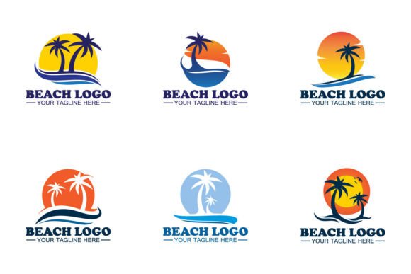 Beach Logo Design Vector Template