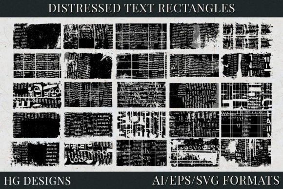 Distressed Text Rectangles