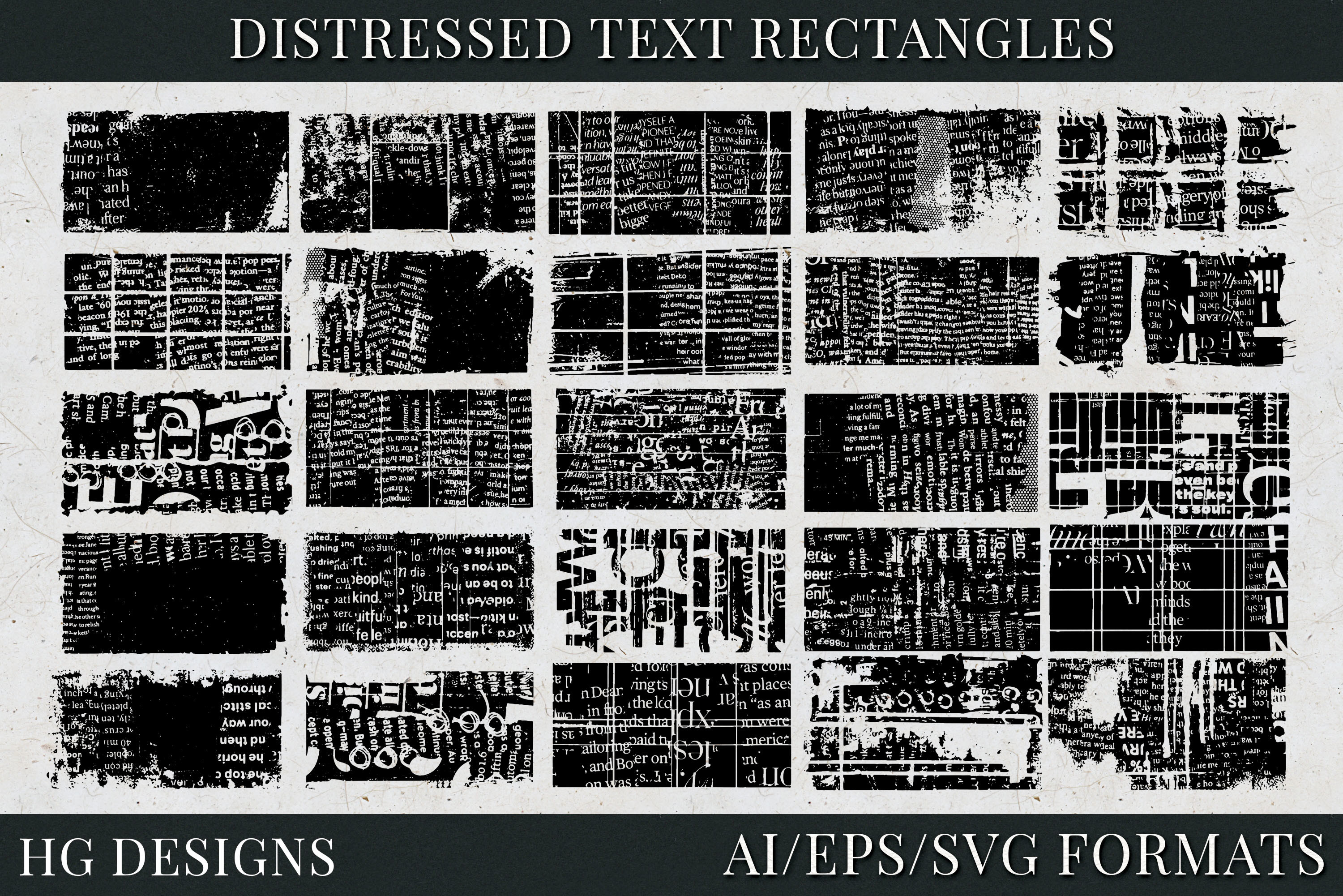 Distressed Text Rectangles