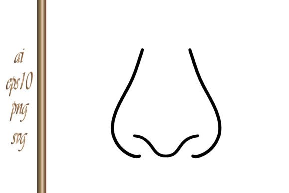 Doodle Nose Icon Hand Drawn Line Sketch Grafika Ilustracje do Druku Przez IrynaShancheva
