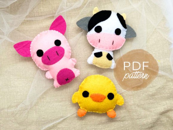 Farm Animal Felt Sewing Pattern