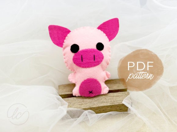 Little Piggie Felt Sewing Pattern