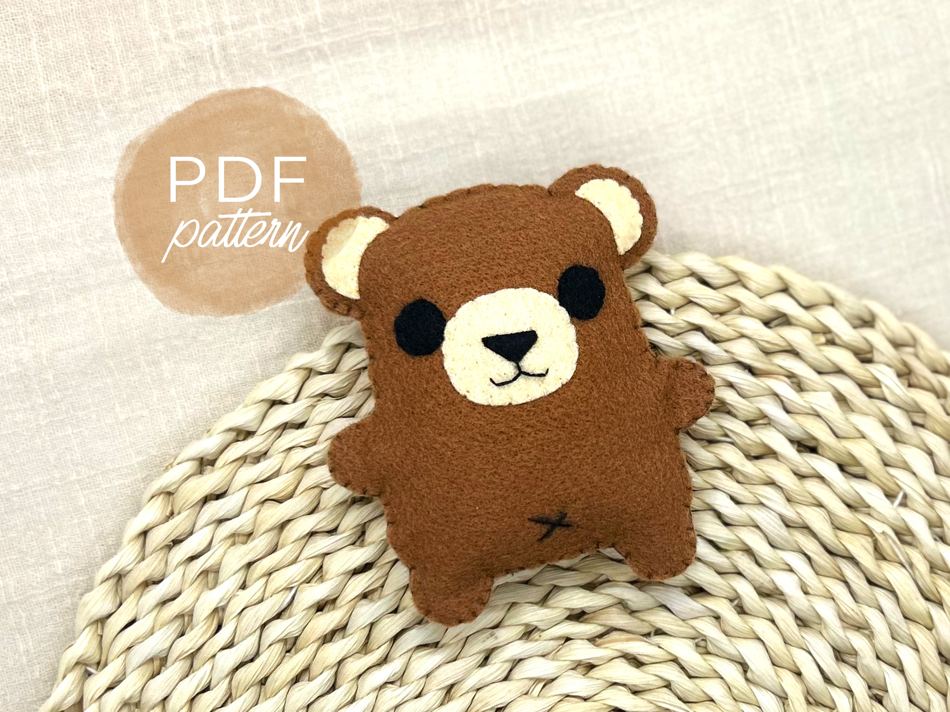 Little Teddy Bear Felt Sewing Pattern