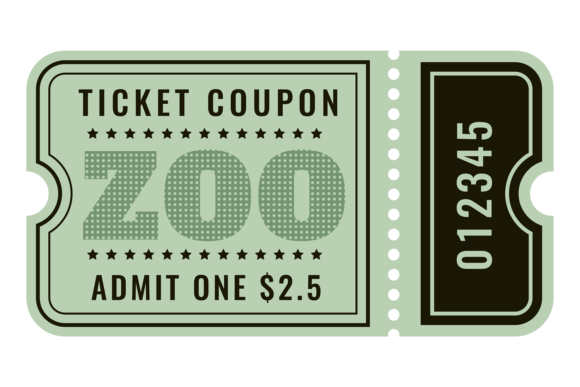 Zoo Vinatge Ticket Template. Retro Coupo