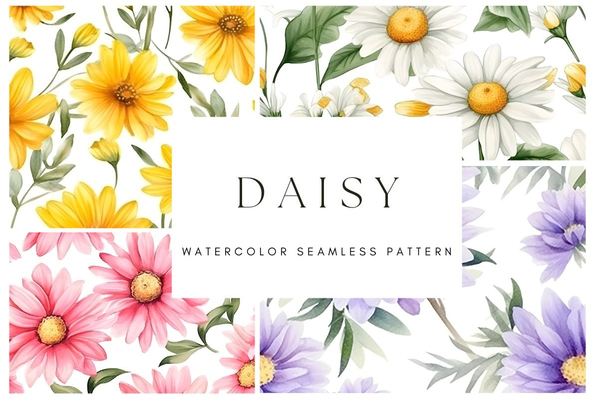 Daisy Watercolor Seamless Pattern Graphic by kissmeflamingo · Creative ...