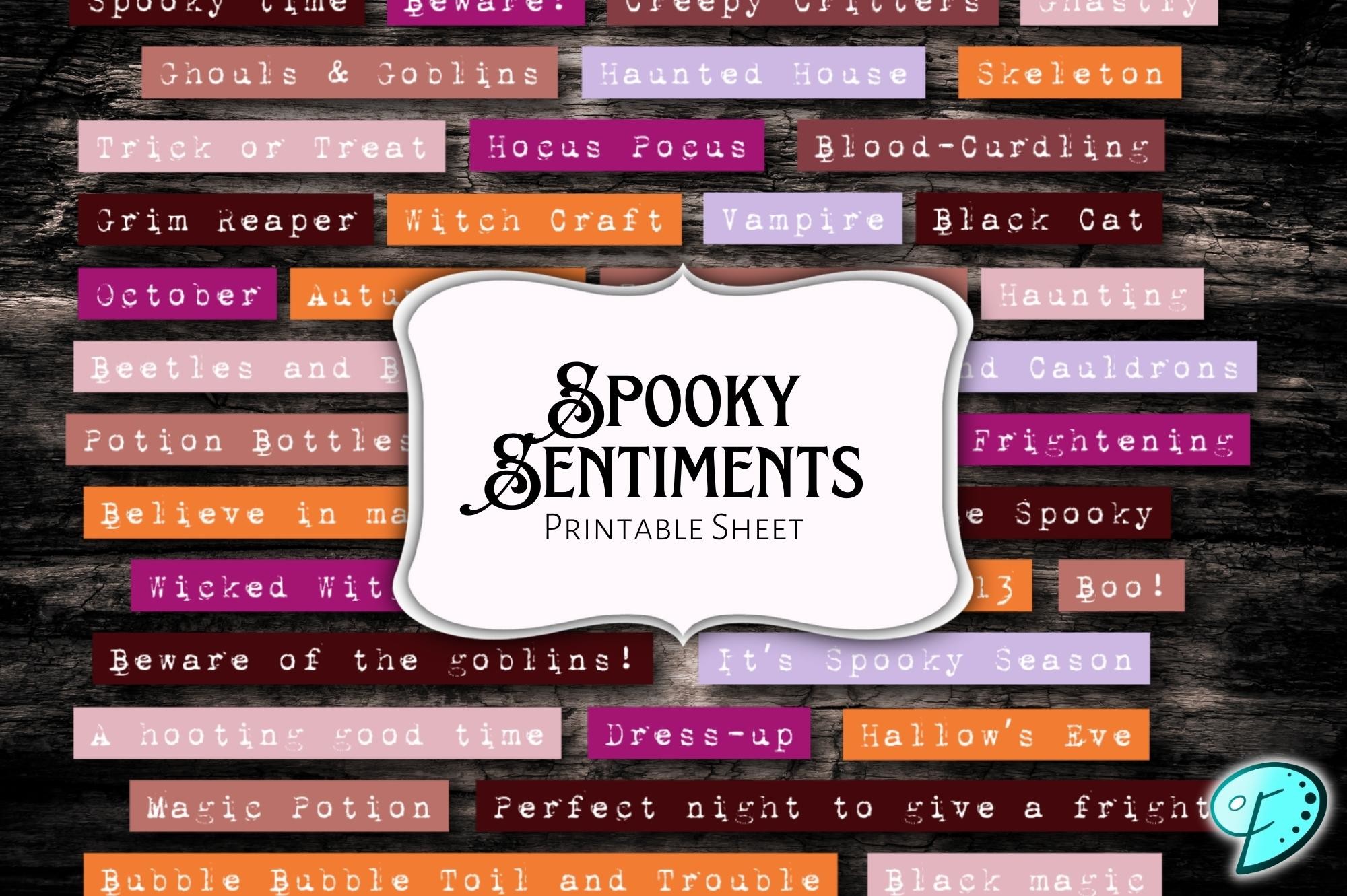 Spooky Sentiments Printable Pages