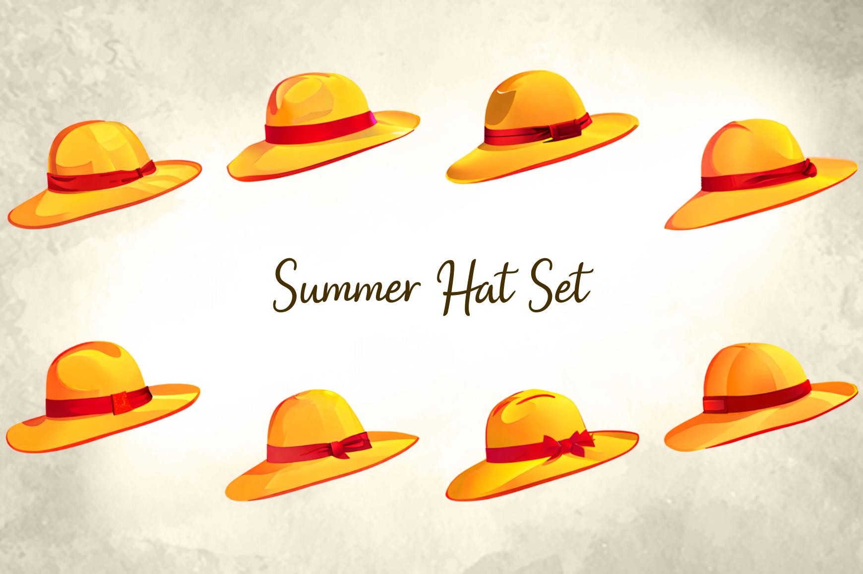 Summer Hat Set Graphic by Picture Pizzazz · Creative Fabrica