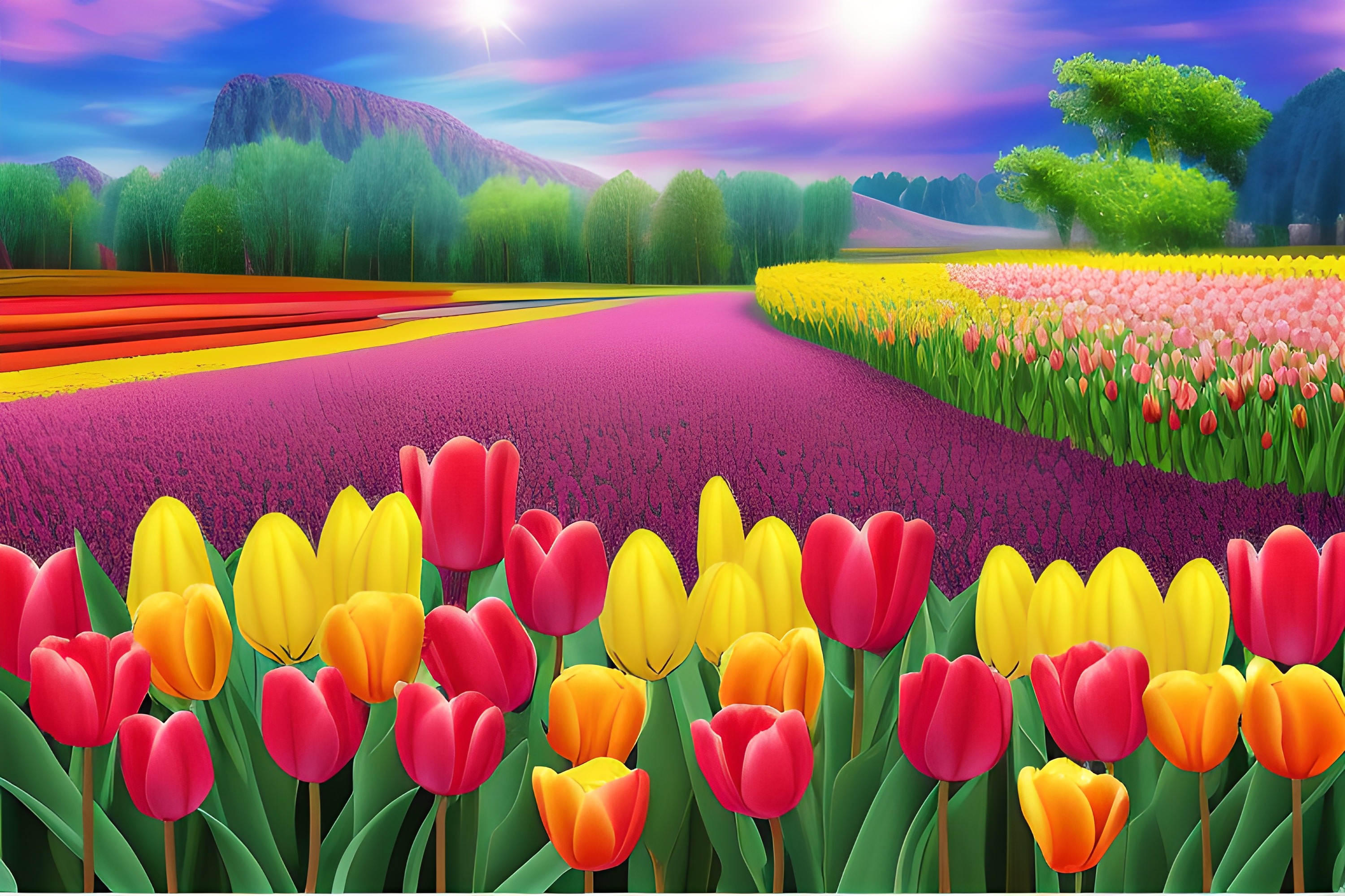 Tulip Flower Background Graphic by Fstock · Creative Fabrica
