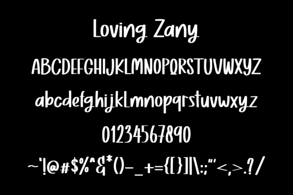 Loving Zany Font PNG with transparent background - Preview 4