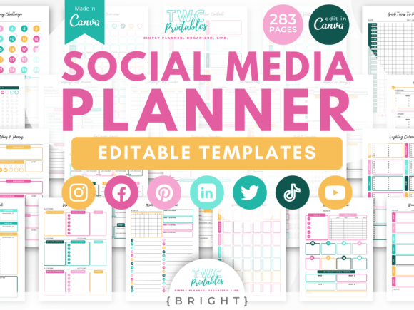 Social Media Planner Canva Templates