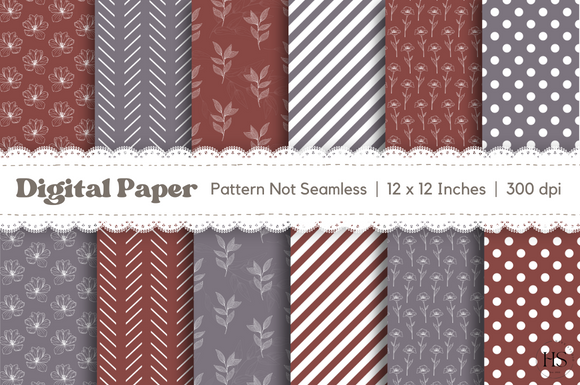 12 Doodle Flowers Digital Paper Pack Graphic by Heyv Studio · Creative ...