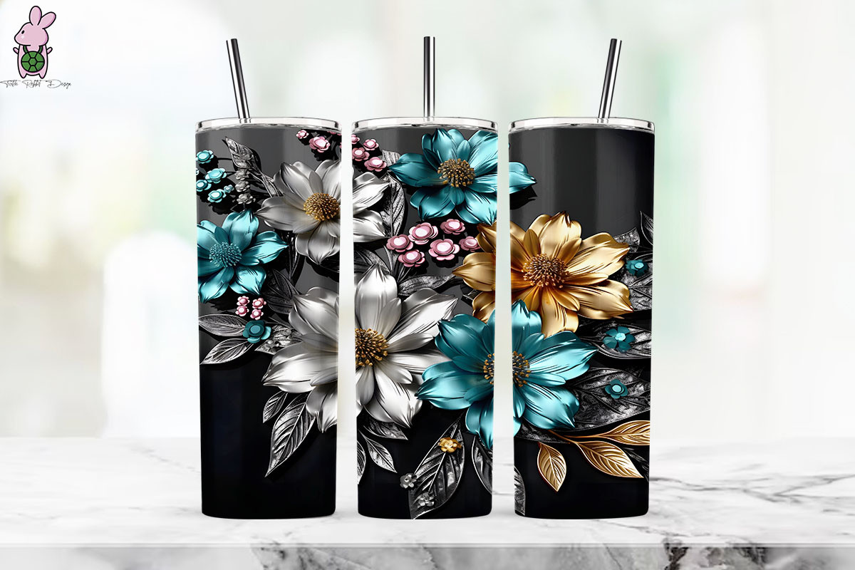 Wrap Spring Designs 3D Tumbler Wrap Spring Flowers 20 Graphic by Turtle Rabbit · Creative ...